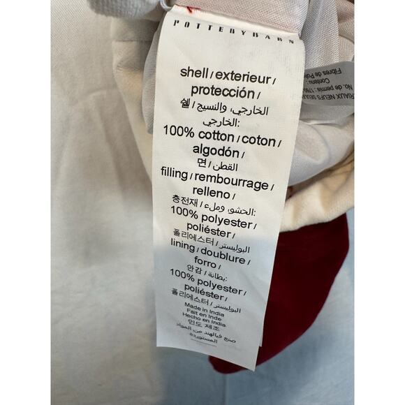 Pottery Barn Classic Velvet Christmas Elf Stocking "Mimi" Red Ivory Small - Picture 4 of 4